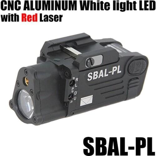 Tactical CNC Making SBAL-PL White Light LED Weapon Light With Red Laser Pistol/Rifle Flashlight Black