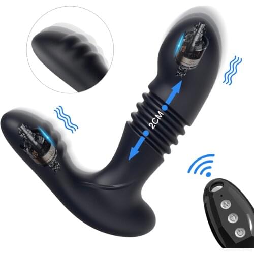 Telescopic Dildo Vibrator Vagina Massage Sex Toys Thrusting Anal Vibrator For Men Prostate Massager Remote Control Butt Plug