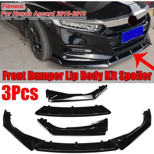 High Quality Car Front Bumper Splitter Lip Splitter Lip Diffuser Spoiler Protector Cover Trim For Honda For Accord 2018 2019