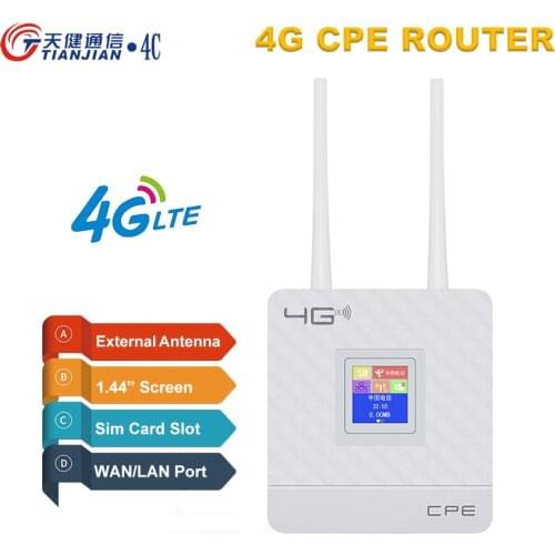 TIANJIE CAT4 LTE 3G/4G CPE SIM Card mobile wifi hotspot Routers For IP Camera/Outside WiFi Coverage 4g router external antenna