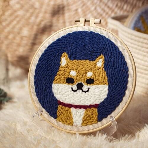 Funny Soft Childrens Manual DIY Embroidery With Wool DIY Punch Needle Embroidery Kit with Yarn Easy Embroidery