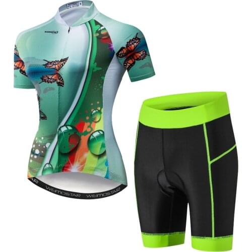 Women Team Cycling Clothing Green Bike Jersey Ropa Bicycling Girl Short Sleeve Pro Cycling Jerseys Clothing Ciclismo