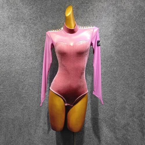 Latin Dance Dress Women Pink Long Sleeve Latin Dance Tops for Ballroom Samba Tango Chacha Dancing Performamnce T037