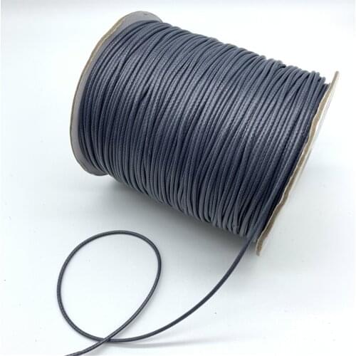 0.5mm 0.8mm 1mm 1.5mm 2mm Grey Waxed Cotton Cord Waxed Thread Cord String Strap Necklace Rope For Jewelry Making
