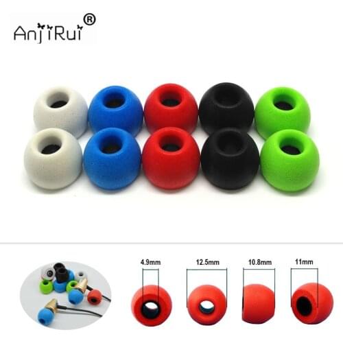 10pcs /5 pair ANJIRUI TS-400 4.9mm Ear Pads foam tips for in-ear earphone headset earphones enhanced bass C set Ear Pads