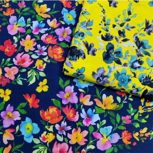 140x50cm 60s Flower Cotton Cloth Digital Printing Sewing Fabric, Making Womens Shirt Dress Home Decoration Cloth