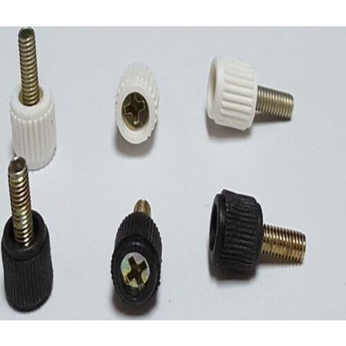 20pcs Black / white chassis plastic handle hand screwscrew head cross hand twist screw M3*8