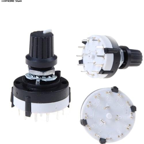 3P4T Single Deck Rotary Switch Band Selector 3 Pole 4 Position With Knob Black