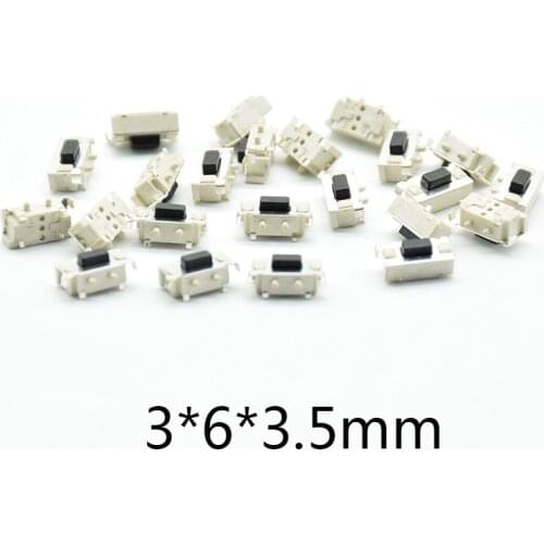 50pcs white black Micro Tact Switch Touch 3*6*3.5 3x6x3.5 SMD For MP3 MP4 Tablet PC Button Bluetooth Headset Remote Control