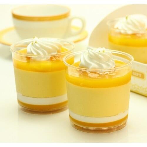 50pcs Net red small mousse cup hard plastic disposable pudding cups 120ml clear ice cream cup party yogurt dessert cup with lid