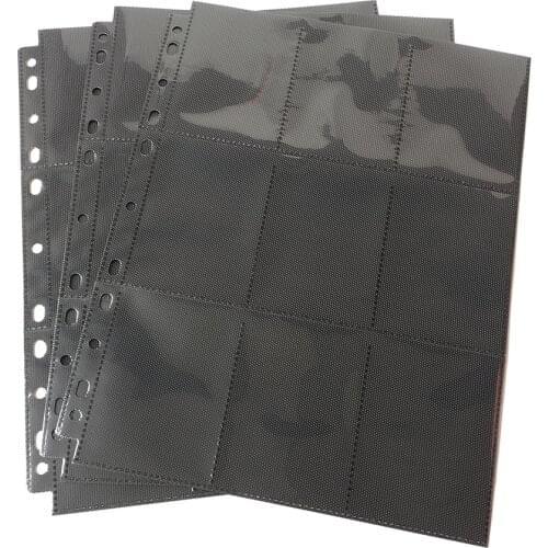 50 Pages, 900 Pockets Top Loading Black Color Series Card Album Page/Binder Protector Mtg TCG Pokemon Yu-Gi-Oh Card Binder Pages