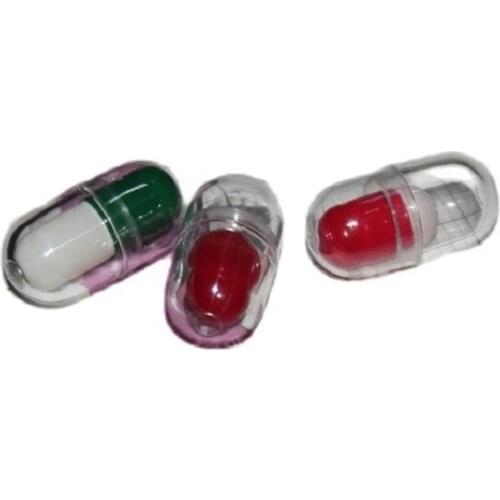 500pcs/lot Round Transparent Pill Cases, Polystyrene Liquid Tablets Bottles, Plastic Capsule Medical Shell Refillable Containers
