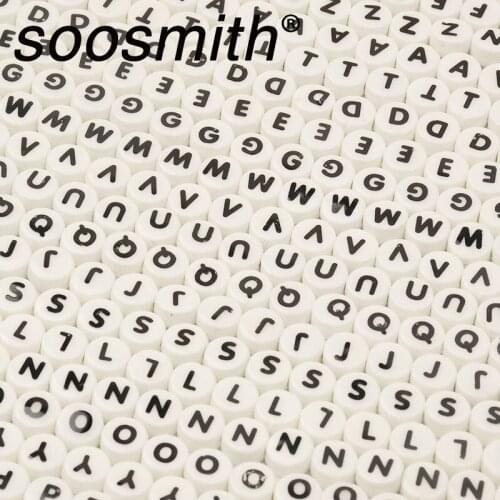 8mm 20 Pcs Letter Ceramic Spacer Beads Ceramic Beads For Jewelry Making DIY Bracelet Necklace Accessorie Wholesale