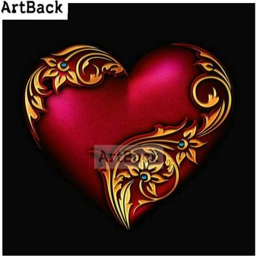 Full square drill 5d diamond painting heart icon stick drill embroidery 3d diamond embroidery artwork gift