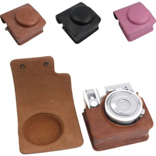 PU Case Cover Bag Pouch Shell + Shoulder Strap for Fujifilm INTAX MINI 40 Fuji Camera