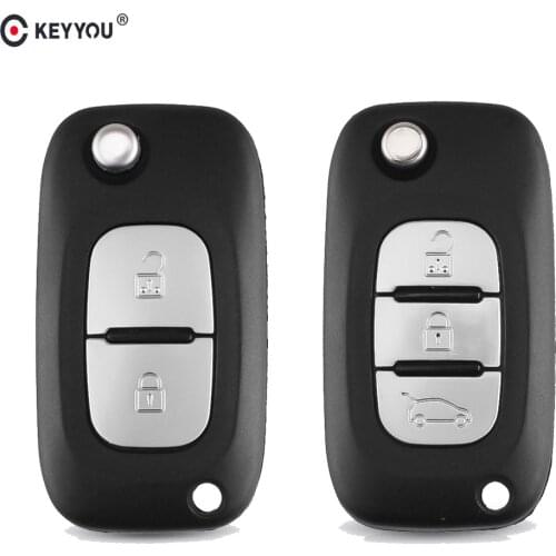 KEYYOU 2/3 Buttons Car Remote Key Case Cover Flip Fob Folding Shell For Renault Clio Vivaro Master Traffic Kangoo Megane laguna