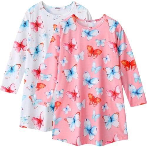 ModaIOO Girls T Shirt Dress Long Sleeve Casual Playwear Sleepwear Dresses for Kids
