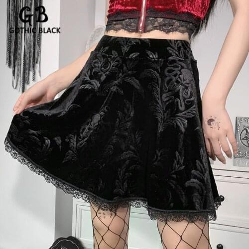 Gothic Black Womens Pencil Skirts