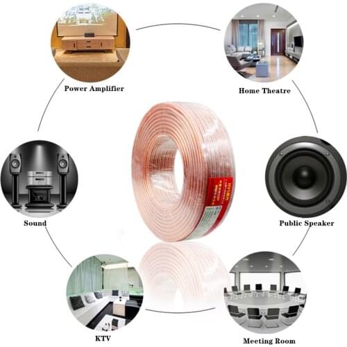 9m Loud Audio Speaker Cable OFC Hifi Speaker Terminals Wire Professional Speakers Cord For Amplifier Home Theater KTV DJ System