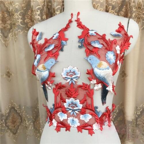 1 Piece Lace Applique Collar Exquisite Floral Embroidered Lace Appliques For Dress Grown Bridal Veil Repair Motif