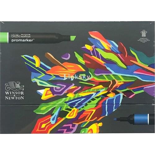 Winsor & Newton Promarker Brush, 12 24 48 96 Color Markers, Essential Collection Alcohol Marker Set Artist Design Pro Marker