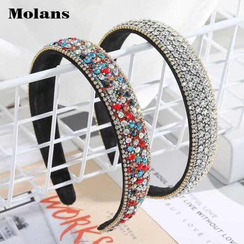 Molans Crystal Inlaid Hair Band Fashion Hair Band Female Plastic Hair Band Basic Hair Clip Headdress Hair Accessories Headdress
