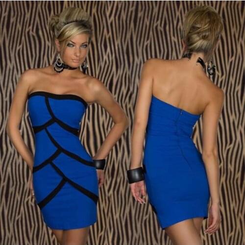 Fashion Dress Party Clubwear Dress Strapless Top Mini Dress Free Shipping New Pink and Black 5 Colors Dresses Length Style Type