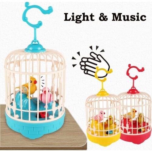 Cartoon Birdcage Bird With Light Music Toys Kids Gifts