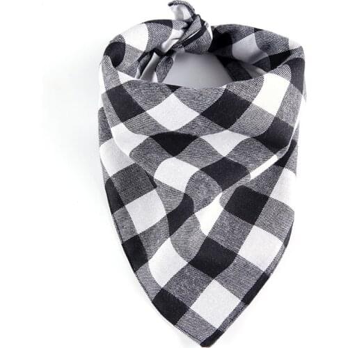 Dog Bibs Bandanas Plaid Style Pet Cotton Scarf Washable Triangular Bowties Pets Square Bib for Small Dogs Puppy Accessories