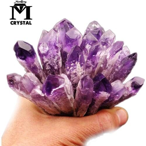 Natural Amethyst Quartz crystal column Purple stone Magic Wand point Scepter healing rough gemston Home Decoration Ornaments