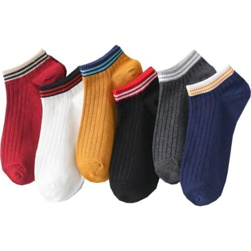 5 pairs Autumn And Winter new style Womens boat socks Striped color Women socks College sports style Womens socks