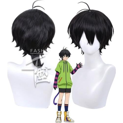 Chinen Miya Black Short Wig Cosplay Costume SK8 the Infinity Heat Resistant Synthetic Hair SK∞ Men Women Party Wigs SK Eight