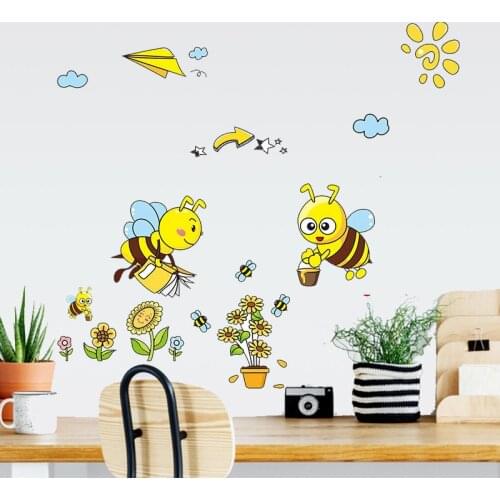 Diligent Bee Decoration Stickers Childrens Room Living Room Layout Kindergarten Wall Paste