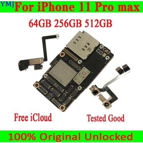 Tested Good Original unlocked For iPhone 11 Pro Max Motherboard With / Without NO Face ID Logic Board Free iCloud Full Working
