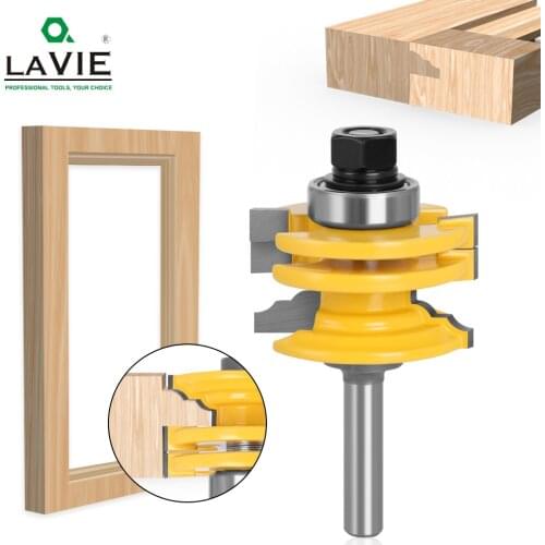 1pc 8mm or 1/2" Shank Glass Door Rail & Stile Reversible Router Bit Woodworking Milling Cutting for Wood Tool Bits