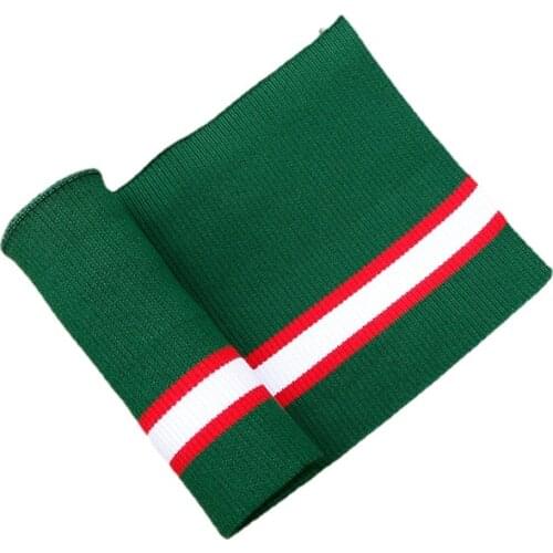 Width 5'' Double Color Stripe Thickened Elastic Thread Pure Cotton Fabric By The Yard For Collar Cuff Accessories Material