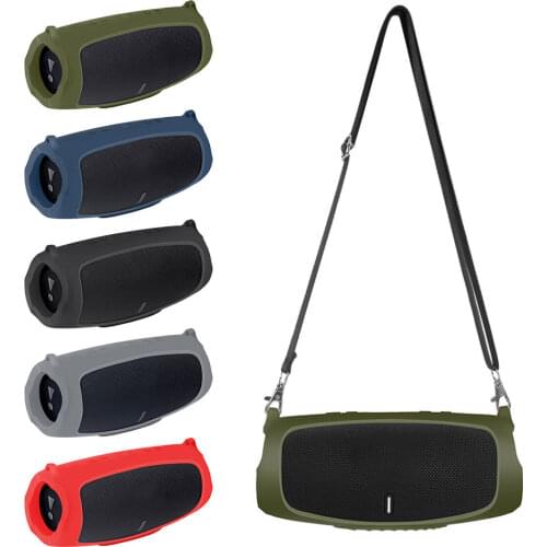 Silicone Case Portable Wireless Bluetooth Speaker Newest Outdoor Travel Silicone Case Cover with Strap for JBL Charge 5