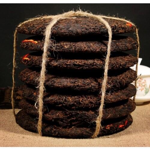 Aged Zhong Cha Green Seal Chinese Yunnan Shu Pu-erh Ripe 357g CNNP