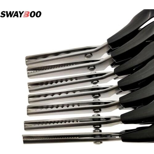 High-carbon Steel Blade Tailor Cutting Scissor PVC Handle Sewing Slice 23.5 CM Zigzag Dress Handmade Fabric Slice Scissors