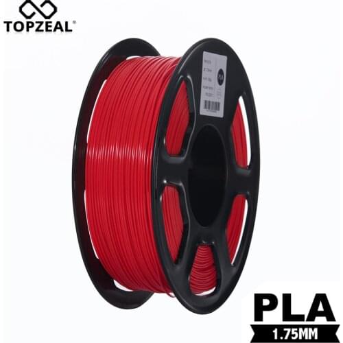 TOPZEAL Red Color 3D Printer PLA Filament 1.75mm 1KG (2.20LBS) 3D Printing Filament Plastic for 3D Printer