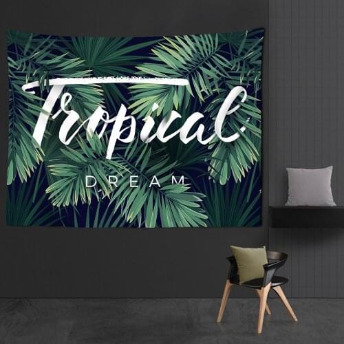 Tropical Plant Tapestry Wall Hanging Polyester Bohemia Cactus Banana Leaf Flower Print Tapestry Beach Wall Cloth