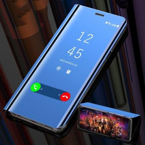 Smart Mirror Flip Case for iPhone 11 12 Pro Mini XR XS Max Translucent Clear View Electroplate Full Body Shockproof Cover