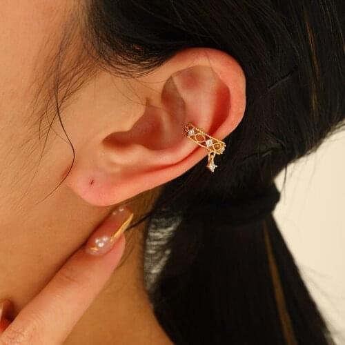 Vintage Punk Metal Zircon Open Ear Clip For Women New Fashion No Piercing Adjustable Earrings Jewelry Party Accessories Gifts