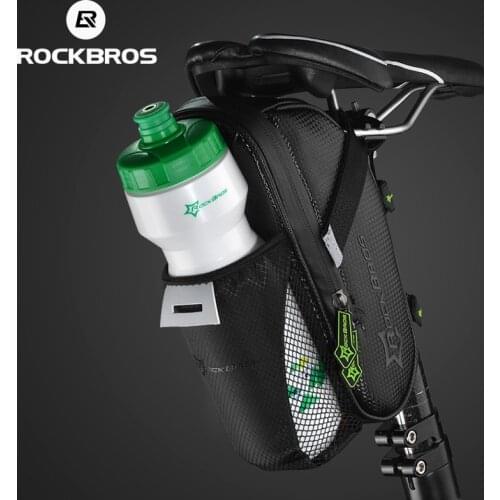 ROCKBROS Bike Bag Rainproof Bicycle Rear Seat Saddle Bag With Water Bottle Pocket Reflective Pouch Bike Accessories