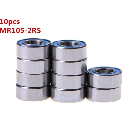 High Quality 10PCS 5x10x4 mm metel MR105-2RS Miniature Ball Bearings Rubber Sealed Ball Bearing
