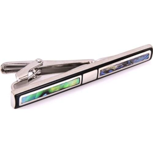 Blue shell tie clip high quality mens shirt tie clip new laser metal tie clip French wedding business tie clip
