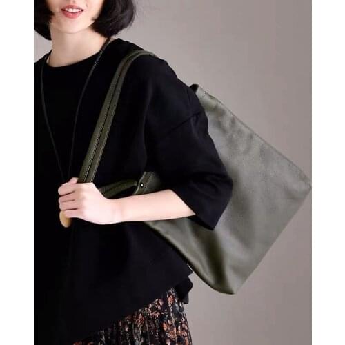 Vendange womens bag handmade leather shoulder bag retro casual lady totes 2628