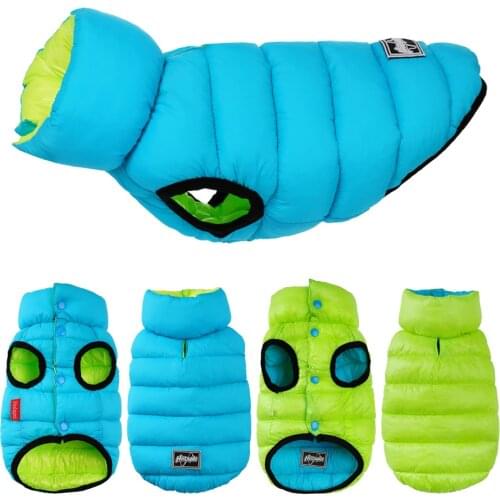 Winter Dog Clothes Reversible Waterproof Pet Vest Jacket Light Weight Warm Dog Coat Clothing Clothes For Small Medium Large Dogs