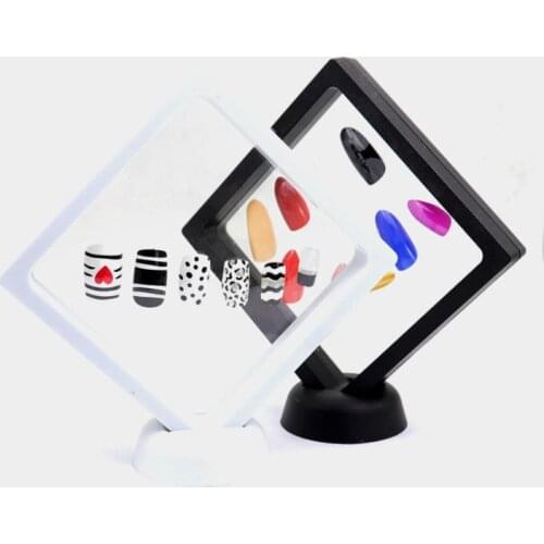 100PCS Black white Suspended Floating Display Case Jewellery Coins Gems Artefacts Stand Holder Box 110*110*20mm SN812