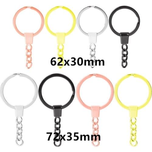 20Pcs Metal Blank Keyrings Keychain Split Ring Keyfob Key Holder Rings Pendant Charms For Women Men Jewelry Accessories
